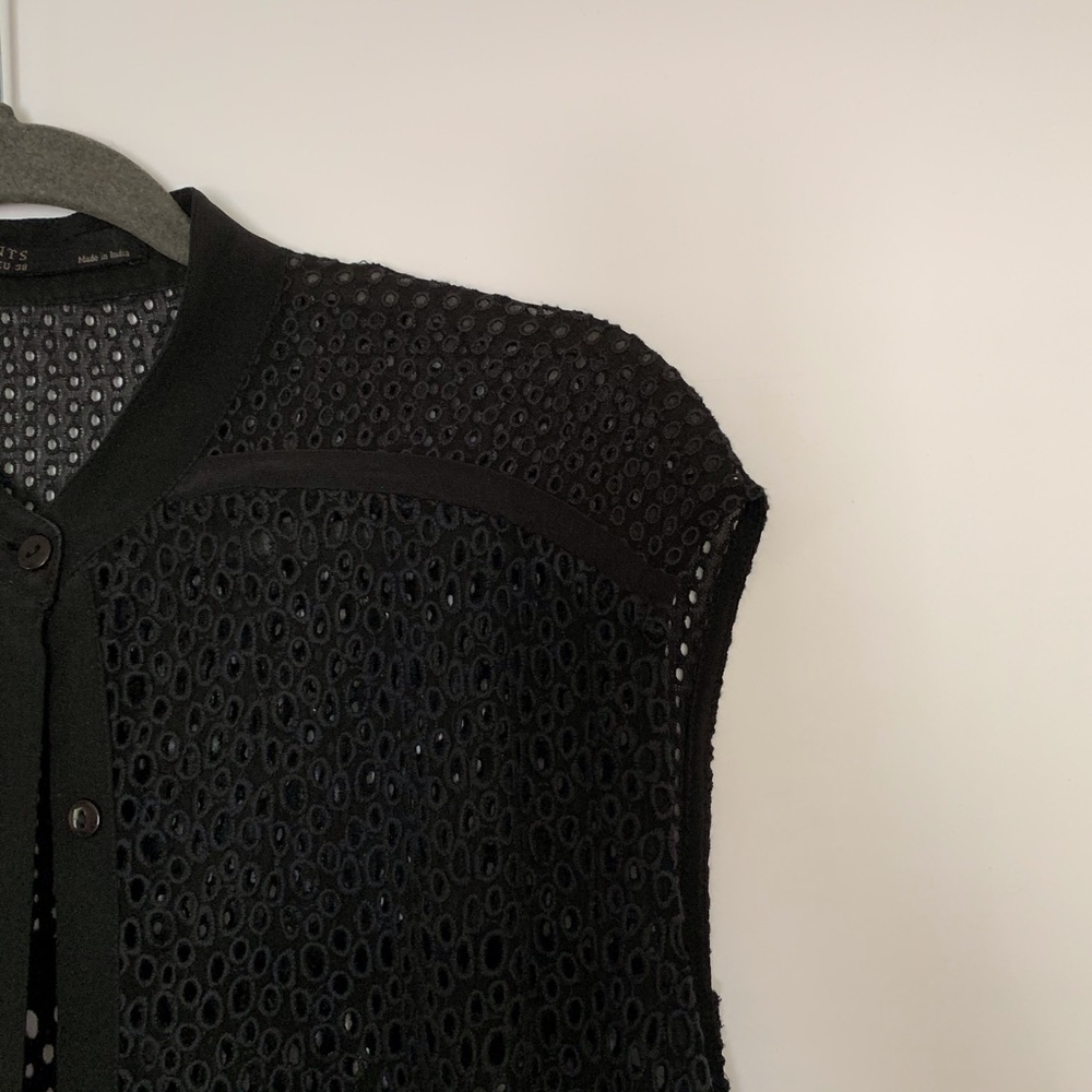 All Saints Glesni Waist Embroidered  Black Dress - Picture 3 of 7